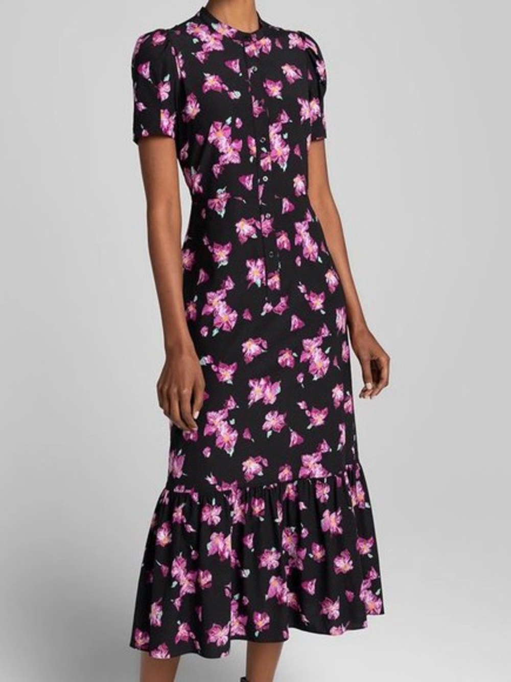 A.L.C Dylan Floral Print Silk Blend Crepe Dress Size 4